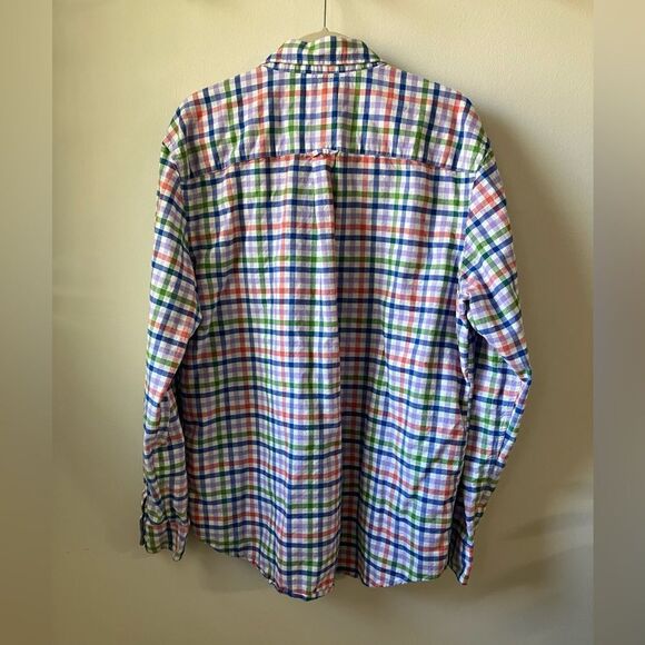 Saddlebred Vintage Oxford Mens Shirt Sz L Purple Blue Green Red - Picture 3 of 6